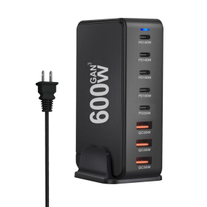 600W USB C Charging Hub 8 Port Rapid Charger for Tablets Smartphones 8 Devices Simultaneously Charging Adapter