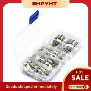 SHPYHT✨ Battery Terminal Lug Kit 60Pcs Copper Wire Connectors Tinned Ends Bolt Holes for Automotive Electrical Maintenance