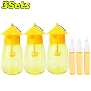【Swan Home】5Set Fruit Fly Trap Killer Yellow Plastic Drosophila Trap Fly Orchard Anti Fruit Catcher Pest Fly Trap Control Insect Catcher