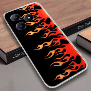 Case  REALME C63 Motif ( FIRE  ) Casing Clear case Anti Crack Silikon Kesing Hp Murah Terbaru