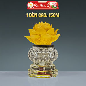 Đèn Pha Lê Hoa Sen Lưu Ly Có Sẵn LED CHÂN THIỆN MỸ Đồ Thờ Cúng Trang Trí Bàn Thờ Gia Tiên HSLL-17
