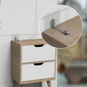 Cabinet Prevent Dumping Holder Adhesive Anti-Tip Holder Anti-overturning Wall Anchor Child Safety [HomeBox]