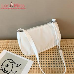 Durable Womens Nylon Shoulder Bag with Adjustable Strap for Casual and Travel Use