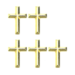 5pcs Handcrafted Crucifix Brooch Pin Gold/Silver Tone Badge Accessory for Weddings Parties and Religious Gatherings