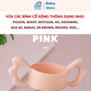 Tay cầm cánh tiên silicon cho bình BaBuu    Kichi  Moyuum Grosmimi Lansinoh Avent Hegen