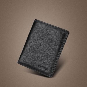 AE Mens short genuine leather wallet for foreign trade large capacity with zipper mens wallet made of top-layer cowhide soft leather