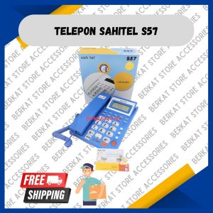 Sahitel S57 Telepon Kabel Single Line - Biru