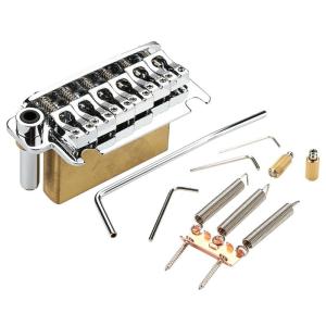 2 Point Guitar Tremolo Bridge with Tremolo System Saddles and Full Size Brass Block 2-Point Electric Guitar Bridge