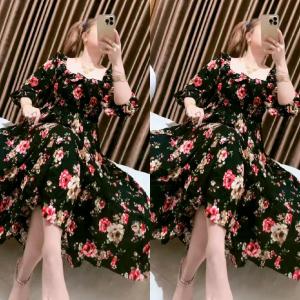 Dress Wanita Semuk Rempel FiFi Katun Rayon Rempel Dada Depan Belakang