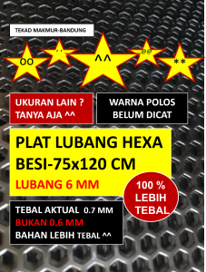 Plat Lubang - 75x120 - Hexa 6 mm - Plat Perforated - Plat Speaker - Ram Speaker - Grill Speaker