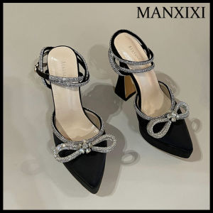 MANXIXI Fashion Women High Heels 5.11 Inches Beautiful Pearls Butterfly Sandals (Size 35-40)