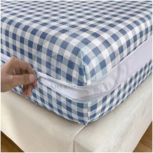 ANYA BEDDINGS | HOTEL QUALITY FOAM/BED COVER GINGHAM/CHECKERED PRINT WITH FULL ZIPPER - CANADIAN COTTON