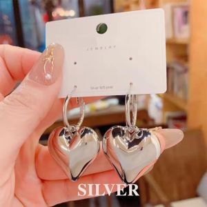 Love Heart Hoop Earrings for Women Alloy Plated Hypoallergenic Waterproof Wedding Party Jewelry