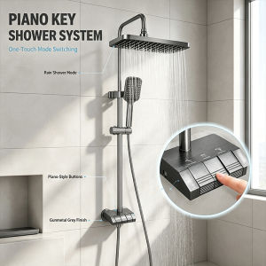 ARTHUR New Piano keys 3 in1 Single Cold  shower set for bathroom Shower Overheaded Rain Rainfall Shower Set with faucet