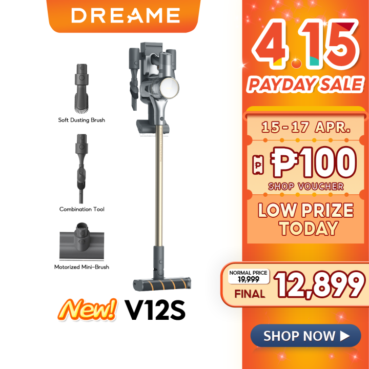 Dreame V12S Cordless Stick Vacuum 65mins battery 99.9% Filtration ...