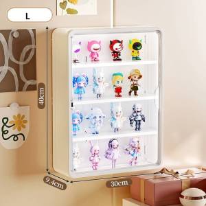 Wall Mounted Popmart Display Box  3 Layers Display Box Blind Box Display Shelf  Punch Free Display Rack Toy Organizer