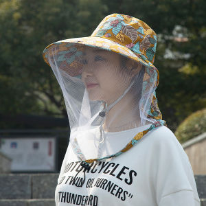SERENEGLOW UV Protection Bucket Hat with Mesh Face Cover for Outdoor Activities Sunscreen and Insect Prevention Perfect for Fishing Hiking and Tea Picking