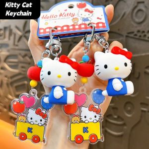 SELENAAL 1Pair Kitty Cat Balloon KT Cat Balloon Keychain Hanging Accessory Bag Charms Kitty Cat Friend Gift INS Car Key Pendant Couple Bag Pendant Couple Best Friend Gift