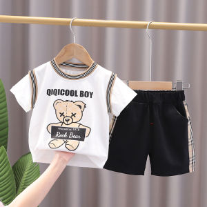 Childrens clothes sets kids boys clothing suits handsome baby Short sleeves + shorts Two-piece set