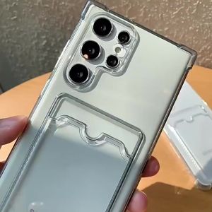 Ốp Chống Sốc Kèm Ngăn Đựng Thẻ dành cho Samsung S26 Ultra S26 Plus S26/ S25 Ultra S25 Plus S25 FE S25 S24 Ultra Dẻo Trong Suốt