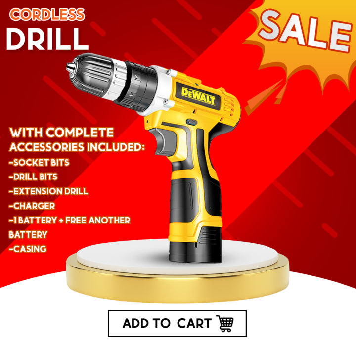 12V Rechargeable Screwdriver mini cordless screw driver with Black Case