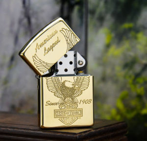 Bật Lửa Xăng Đá Zorro Khắc 2 Mặt Harley Davidson Mẫu Mới Đồng Nguyên Khối ( Tặng Kèm Combo Đá Bấc Xịn)