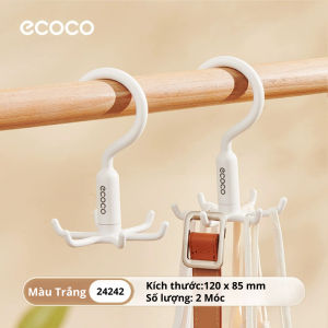 Set 2 móc treo 6 càng xoay 360 độ ECOCO đa năng thế hệ mới Móc treo Túi mũ thắt lưng cà vạt thông minh giúp tiết kiệm