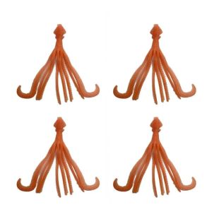 NALANILI 4Pcs/Set Chống cắn Mồi câu cá bạch tuộc phát sáng TPE Màu sắc tươi sáng Mồi mực bạch tuộc Bền bỉ Mềm mại linh hoạt Mồi câu cá Câu cá