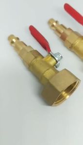 Uenede RV Winterize Blowout Brass Adapter with Ball Valve
