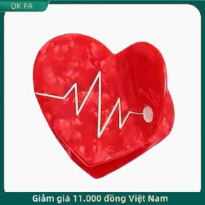 QK FA ✨ 1pcs phim hoạt hình phía sau của đầu tóc đuôi ngựa nửa Tie tóc cao cấp cá mập Clip màu chặn Thuốc trái tim y tế loạt lấy Clip