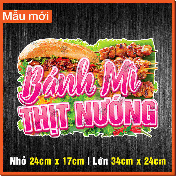 Miếng dán BÁNH MÌ TRỨNG thức uống decal đồ trang trí cà phê quán trà ...