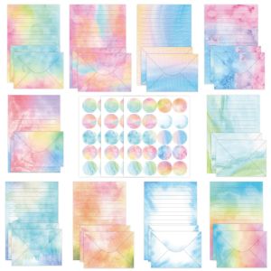 FDGFGG 160pcs Watercolor Letter Paper and Envelope Set DIY Postcards Invitation Card Stationery Writing Paper Romantic Vintage Greeting Cards Party Supplies