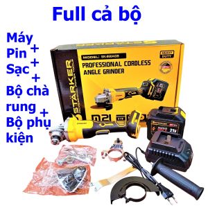 Máy mài góc STARKER Đức SK-860AGB dùng pin  tặng bộ cắt rung và các phụ kiện đầy đủ  chuyên dụng cho thợ