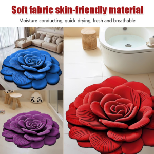 Three-dimensional 3D flowers Diatom mud carpet special design entrance hall bathroom water absorption non-slip home floor mat