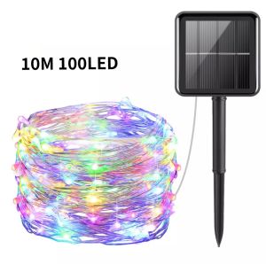 [SG SELLER FAST DELIVERY] 10M 100LED / 20M 200LED Solar Powered 8 Modes Fairy String Lights Outdoor Homes Decorative
