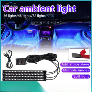 [ACEKOGO]Car Interior Atmosphere Light Strip Auto Flexible Streamer Lamp Ice Blue Red Purple Plug and Play