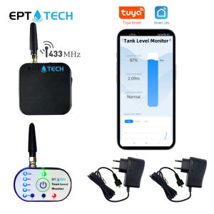 EPTTECH Smart TLC2326P Tuya Smart Life Oil Water Tank Level Sensor Mobile APP Wireless WIFI Remote Ultrasonic Real-time Reminder Indicator