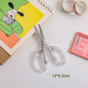 Jozoo DIY Stainless Steel Scissors Transparent Craft Scissor Stationery School Office Supplies