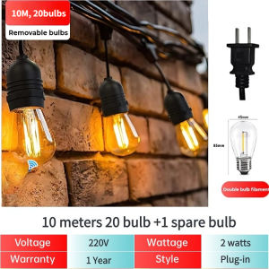 Waterproof Outdoor Light String Lights Decoration Fairy Lamp Christmas Lamps Party Garden Lights Garden Lamps