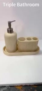 1 Pc Sandstone Bathroom Toiletries Mouthwash Cup Toothbrush Holder Soap Dish Bathroom Tray Bathroom Accessories Home Decoration