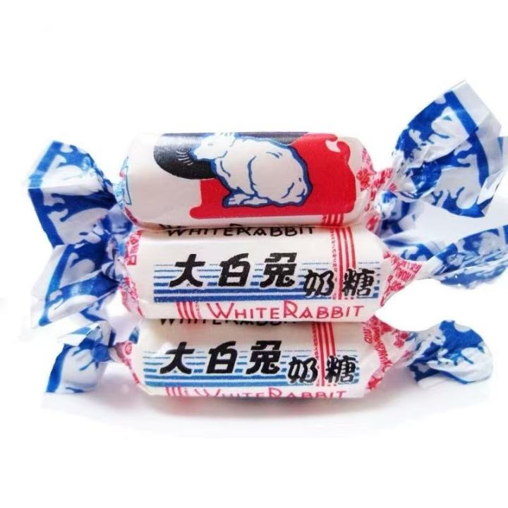 White Rabbit Candy with Edible Rice Paper Wrapper, Milk gummies,114 ...