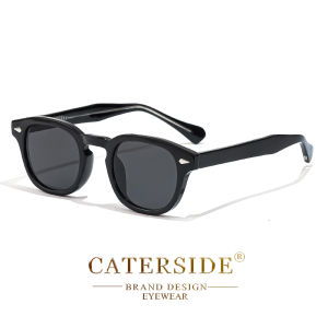 CATERSIDE Cổ điển Tròn Nam Kính râm Punk Propionic Axit Pin Đền thờ Kính chống nắng sang trọng Phụ nữ Thể thao Giải trí Bữa tiệc Kính mắt UV4002026