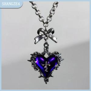 【SHANGZE4】 Y2k Bow Chữ Thập Vòng Cổ Trái Tim Cho Cô Gái Đồ Trang Sức Gothic Phụ Kiện Cổ Điển Rose Goth Collares Chain Cho Phụ Nữ Người Đàn Ông Punk Vòng Cổ