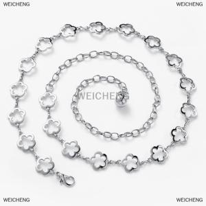 [COD] WEICHENG Fashion Metal Hollow Flower Waist Chain For Women Dress Shirt Suit Decoration Belts Body Chain