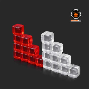 Bộ 10 viên xúc xắc vuông acrylic trong suốt không số sử dụng chơi các loại game