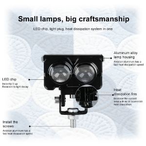 Super Bright 80W Dual Color LED Motorcycle Spotlight – Hi/Lo Beam Waterproof Perfect para sa Off-Road at Trabaho