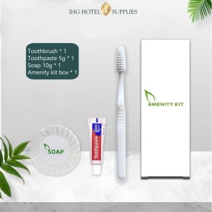 100 sets Hotel Guest Kit Toothbrush Toothpaste Soap with Black/white Box