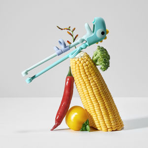 Bc Babycare Training Chopsticks Kids with Silicone Rings Non-Slip Right-handed Utensil Chopsticks Helper For Beginners 2Y+