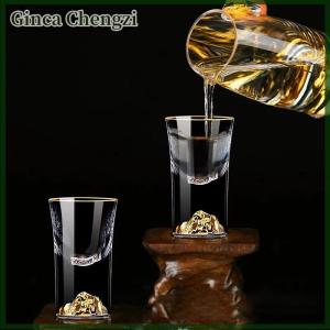 Ginca Luxury Vodka Sake Shochu Bar Liqueur Double Bottom Foil Tea Cup High-end Gifts Hard Liquor