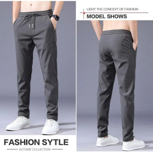Men’s ice silk casual pants Ice Silk Pants Noniron Summer Pants Comfort Trimming the Legs Black Label Thin Fitted Shape